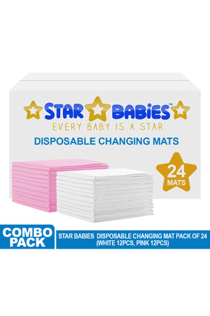 Star Babies Disposable Changing Mats - 24 Pieces
