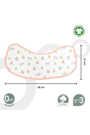 MOON Organic Burpy Cloth. (8 Layer)-Bear, Forest,& grey