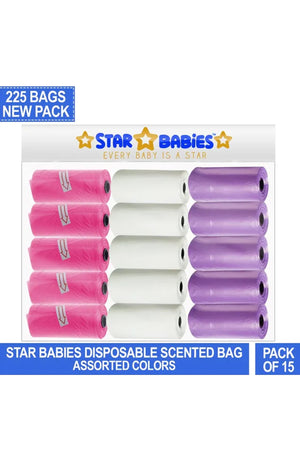 Star Babies - Scented Nappy Bag Pack of 15/225 Bags - Assorted
