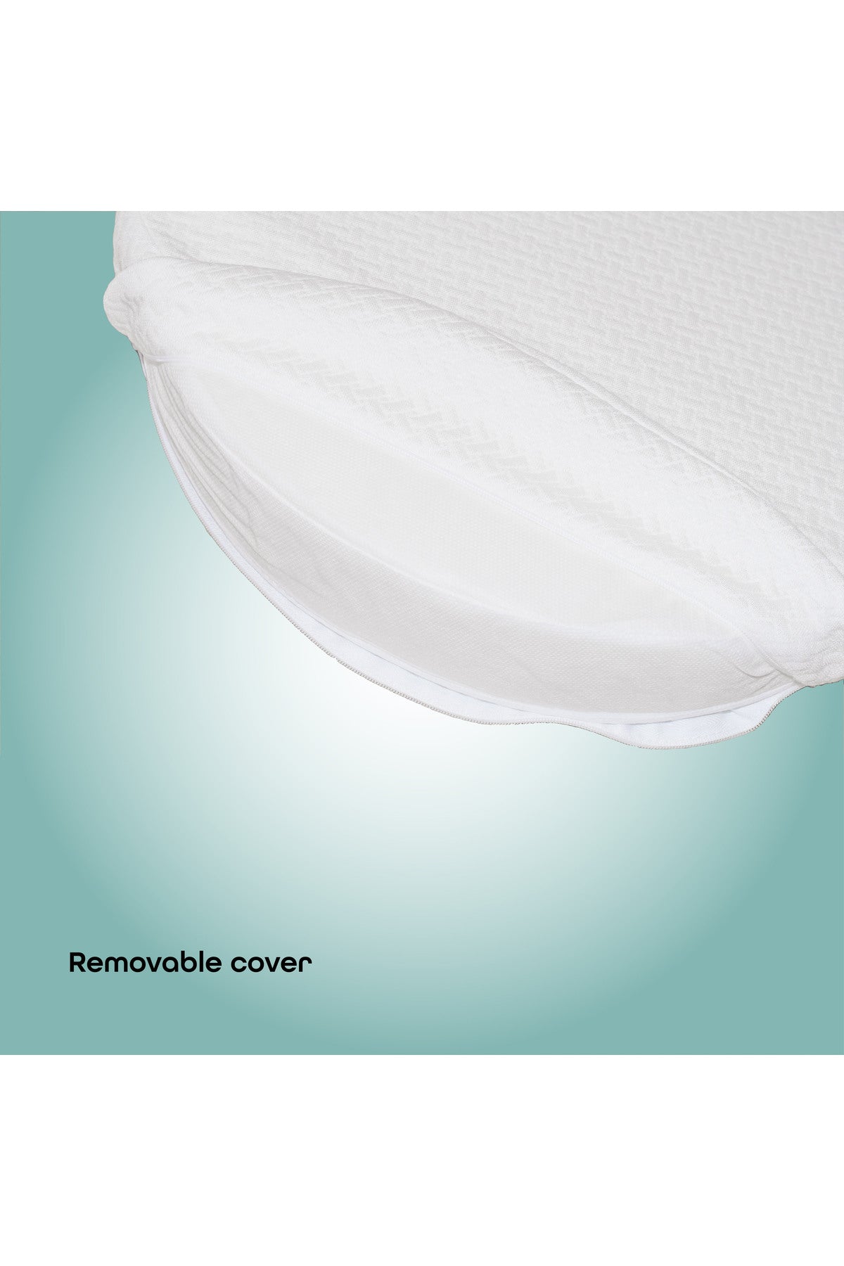 MOON  Organic Universal Crib Wedge - White, Half MOON  organic fabric