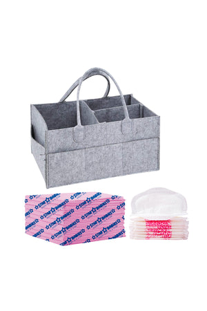Star Babies - Caddy Diaper Organizer w/ Breast Pad - 10pcs & Changing Mat - 10pcs