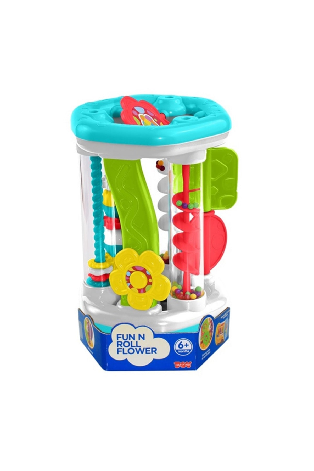 Fun N Roll Flower Activity Toy for Babies - Spinning Knobs, 8 Activities, Hand-Eye Coordination, Visual Stimulation