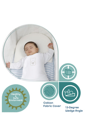MOON  Organic Universal Crib Wedge - White, Half MOON  organic fabric