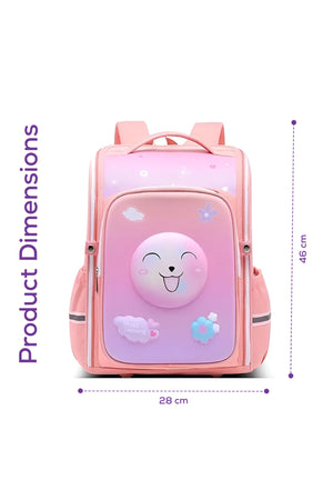 Cocobee - Cute Printed Backpack For Girls, 14.9 Inches, Adjustable Shoulder Strap - Pink