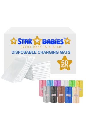 Star Babies - Disposable Changing Mat 50pcs  With Scented Bag 11pcs - White