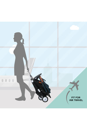 MOON Ritzi - Cabin Stroller - Black/Blue Dots