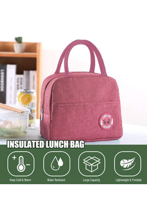 Star Babies Insulated Mini Lunch Bag with Foldable Fork- Spoon Set Black