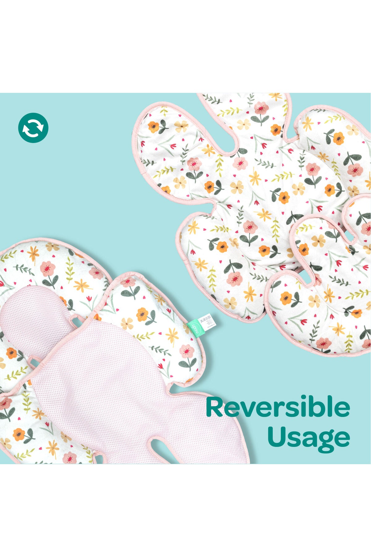 MOON Body Support Cushion-Car seat Pad Seat Warm Pad-Washable support pillow for new-born-Flowers