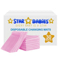 Star Babies Disposable Changing mat Large (45 x 60cm) Pack of 30 - Pink