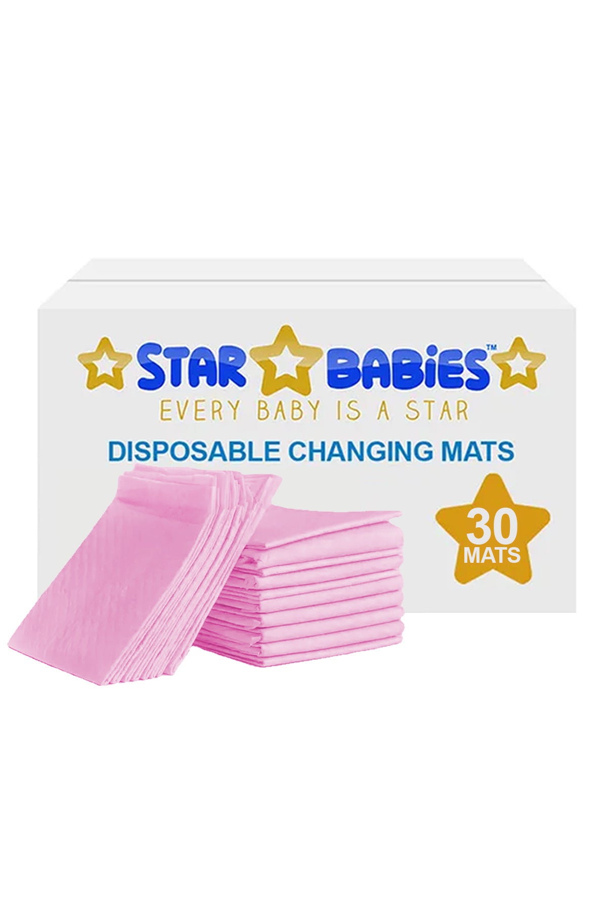 Star Babies Disposable Changing mat Large (45 x 60cm) Pack of 30 - Pink