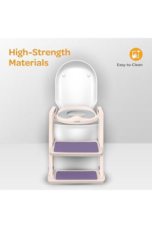 MOON Kids Step Stool Potty Trainer Seat -Pink and Purple