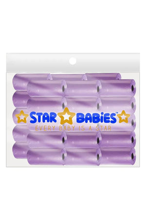 Star Babies Scented Nappy Bag Pack of 30/450 Bags - Lavender