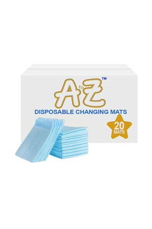 A to Z Disposable Changing Pads/mat (45 x 60cm (20 Count), Extra Large Underpads waterProof for Incontinence, Heavy Absorb Chucks Pads for Kids, Babies Pack of 20-Blue