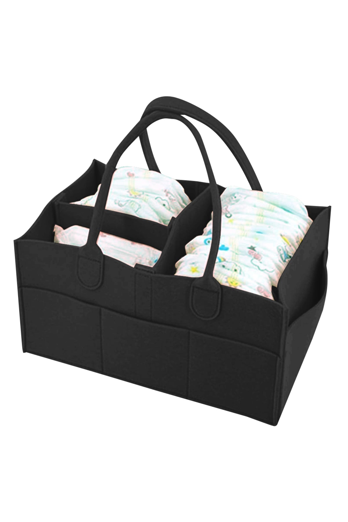 Star Babies Diaper Caddy Organizer - Black