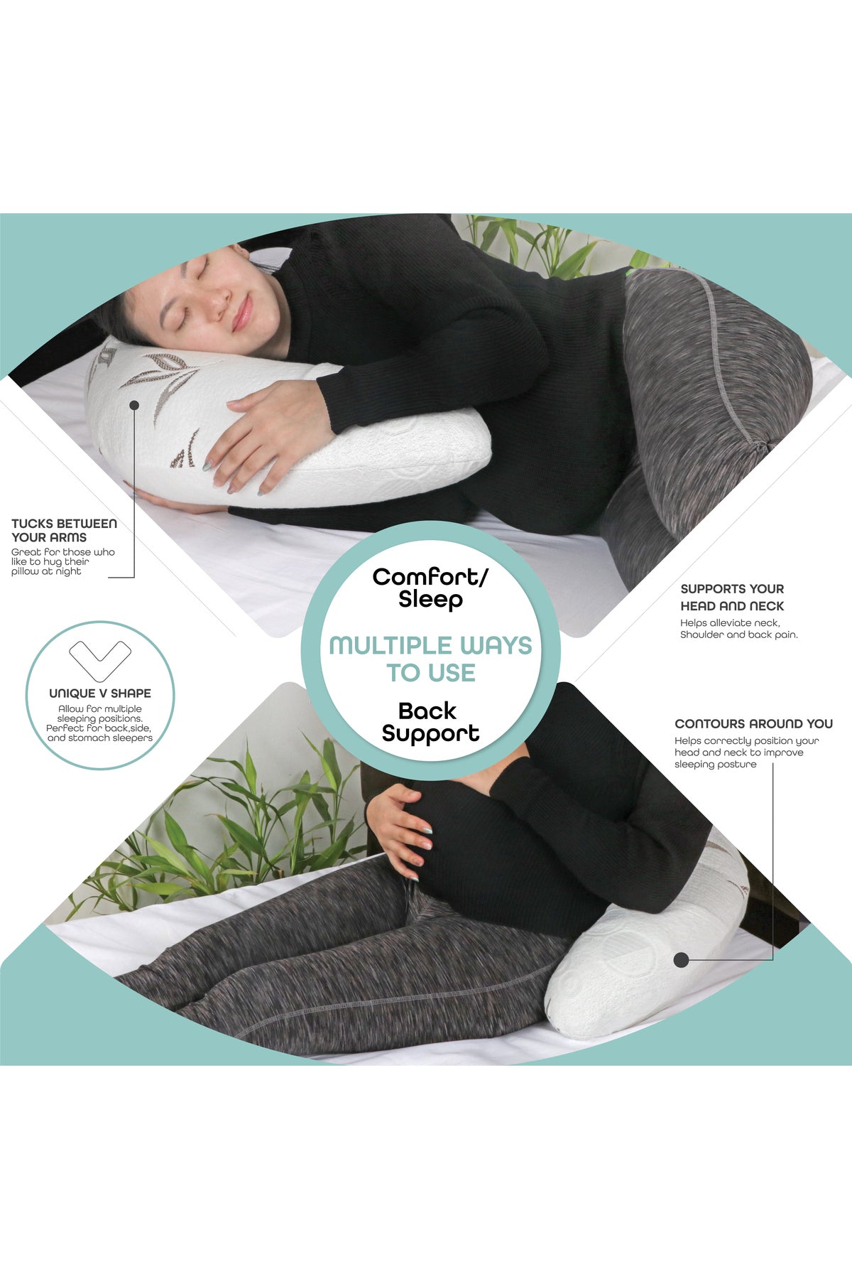 MOON  Heat Regulating Support Pillow with Bamboo rayon