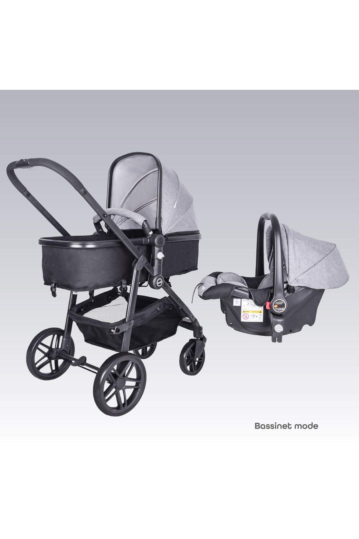 MOON Tres 3 in 1  Travel System - Light Grey