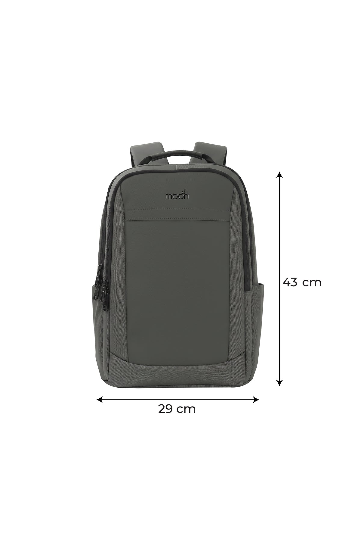 MOON School Backpack, Lightweight Backpack with Laptop Compartment-  Grey