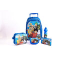 One Piece 18" Trolley School Bag Set With Lunch Bag, Pencil Case, Water Bottle & Lunch Box – Multicolor