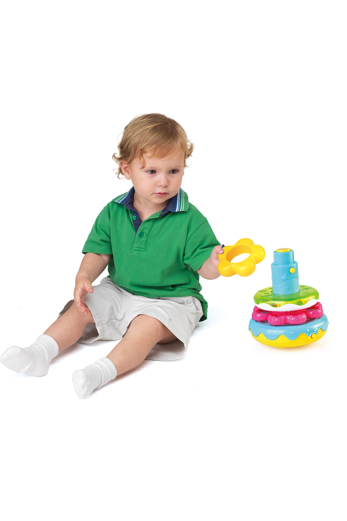 Little Learners Wobbly Dino Stacking Rings - Electronic Rings, Wobbly Base, Sing Along, 12M+