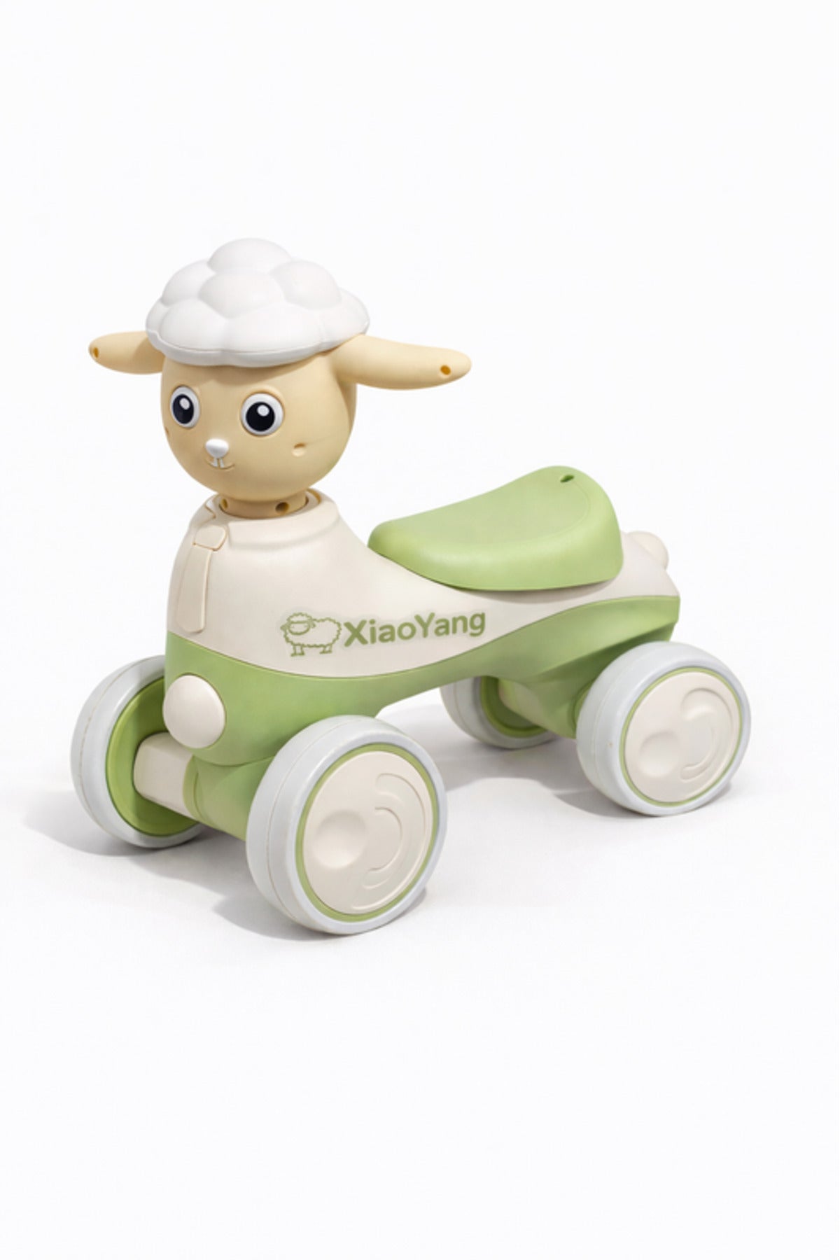 StarMarz Musical Animal Ride-On for Toddlers, Cute Sheep Design with Lights & Music, Smooth Wheels, Indoor Baby Ride-On Toy for Kids 1–4 Years - Green