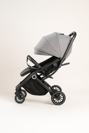 Kikibebe Lightweight Cabin Travel Stroller – Baby Toddler Pushchair with Trolley Handle, Waterproof – Grey