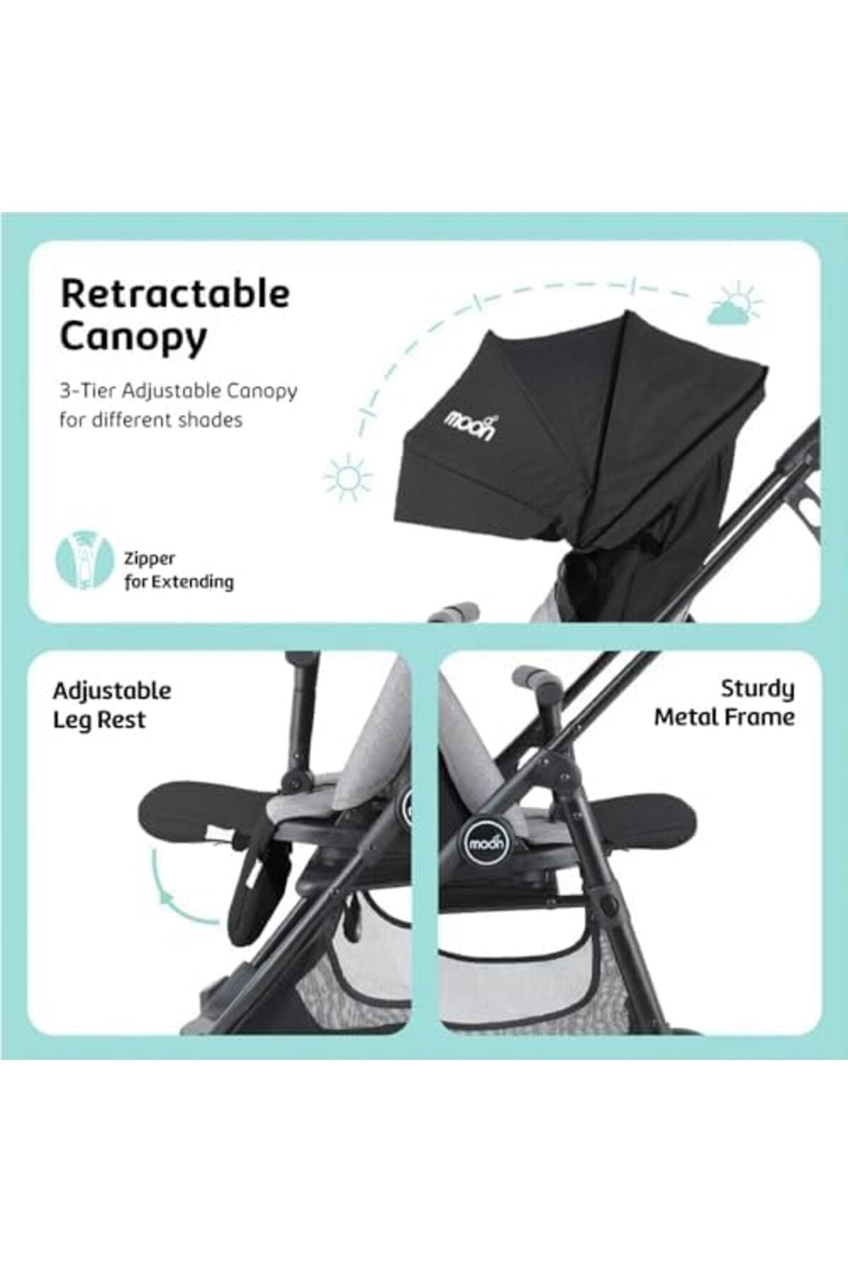 MOON Revo 360 stroller,Black