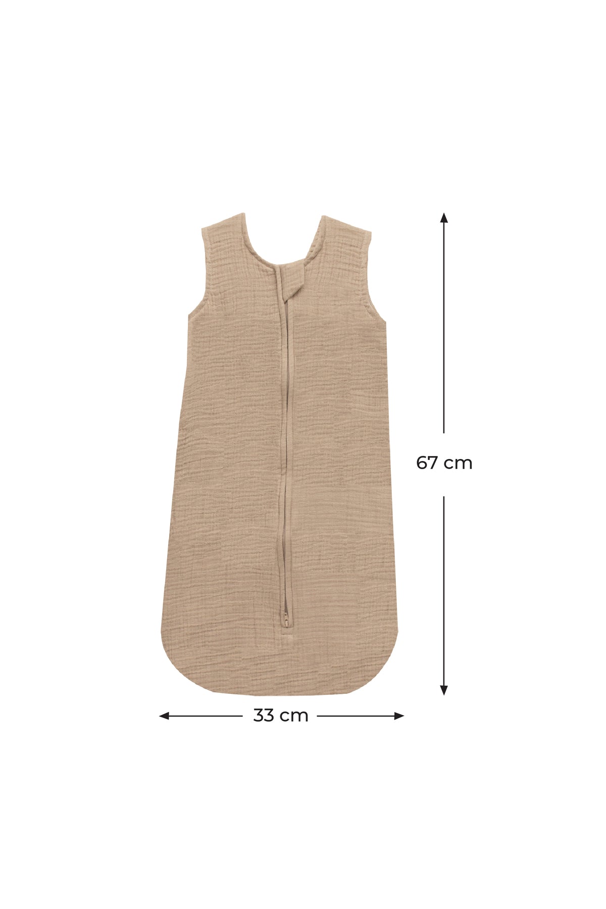 MOON Organic Crinkle Muslin Sleep sack  1 Tog (0-6 Months )-Brown