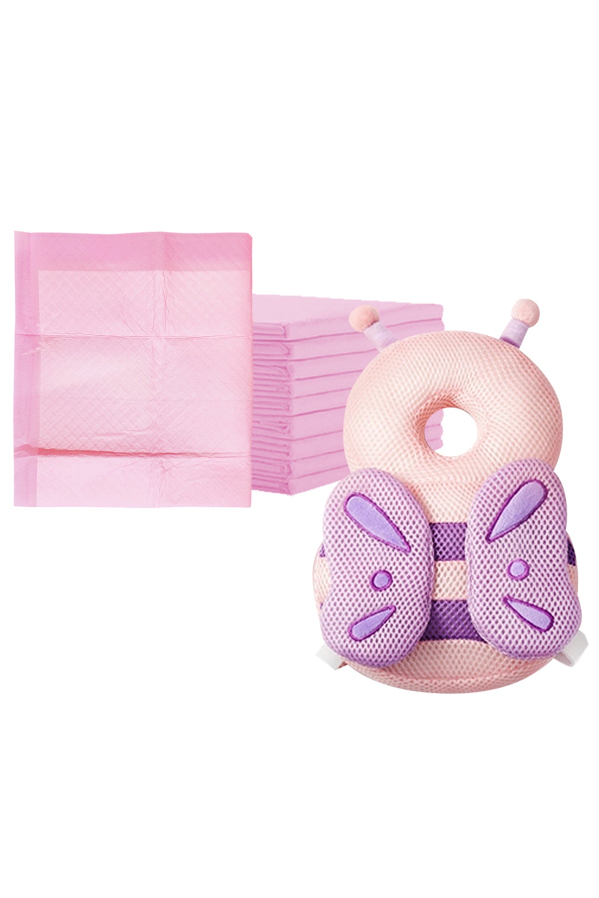 Star Babies - Disposable Changing Mats 10pcs & Baby Head Support Combo Set