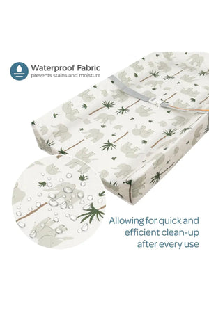 MOON Waterproof Contour Diaper Changing Mat Pad, 80 x 45 cm-Elephant