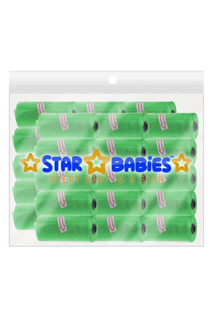Star Babies - Scented Nappy Bag Pack of 30/450 Bags - Green