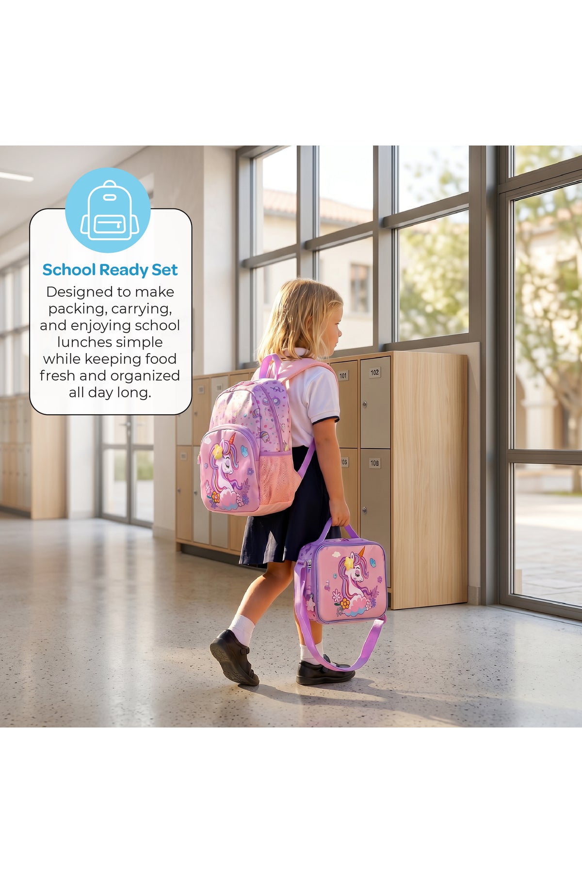 MOON Kids Lunch Box | PP + Stainless Steel Insulated Tiffin Box | Leak-Proof, BPA-Free, Durable School Lunch Box for Boys & Girls | Easy Open Clips | Food Safe Eco-Friendly Kids Meal Box