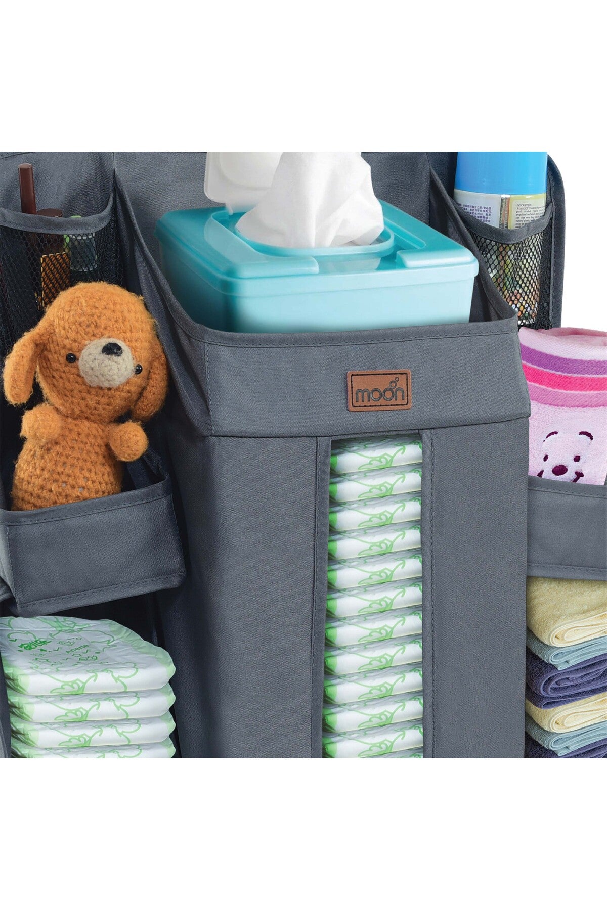 MOON Baby Crib Orgnizer- Dark Grey