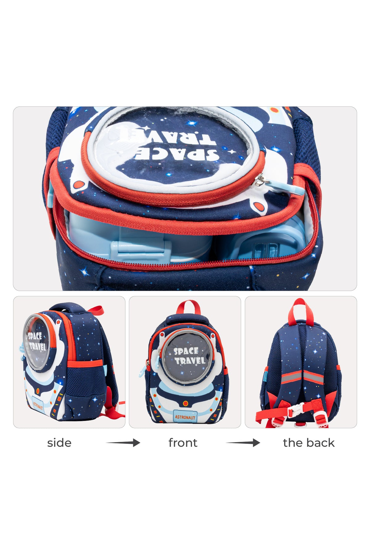 MOON Kids Backpack  – Comfy 3D Design,Padded Straps, Waterproof-Perfect for Preschool, Nursery, Snacks & Lunchbox-Space Adventure