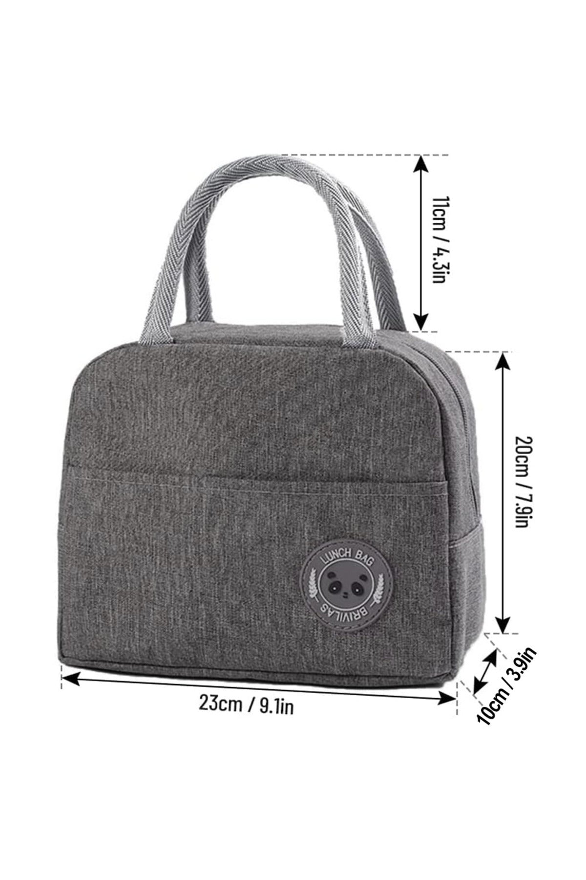 Star Babies Insulated Mini Lunch Bag with 5 Compartment Lunch Box and Fork-Spoon Set- Gray