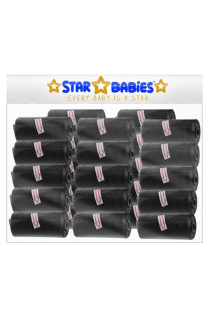 Star Babies - Scented Nappy Bag - Pack of 25/375 Bags - Black