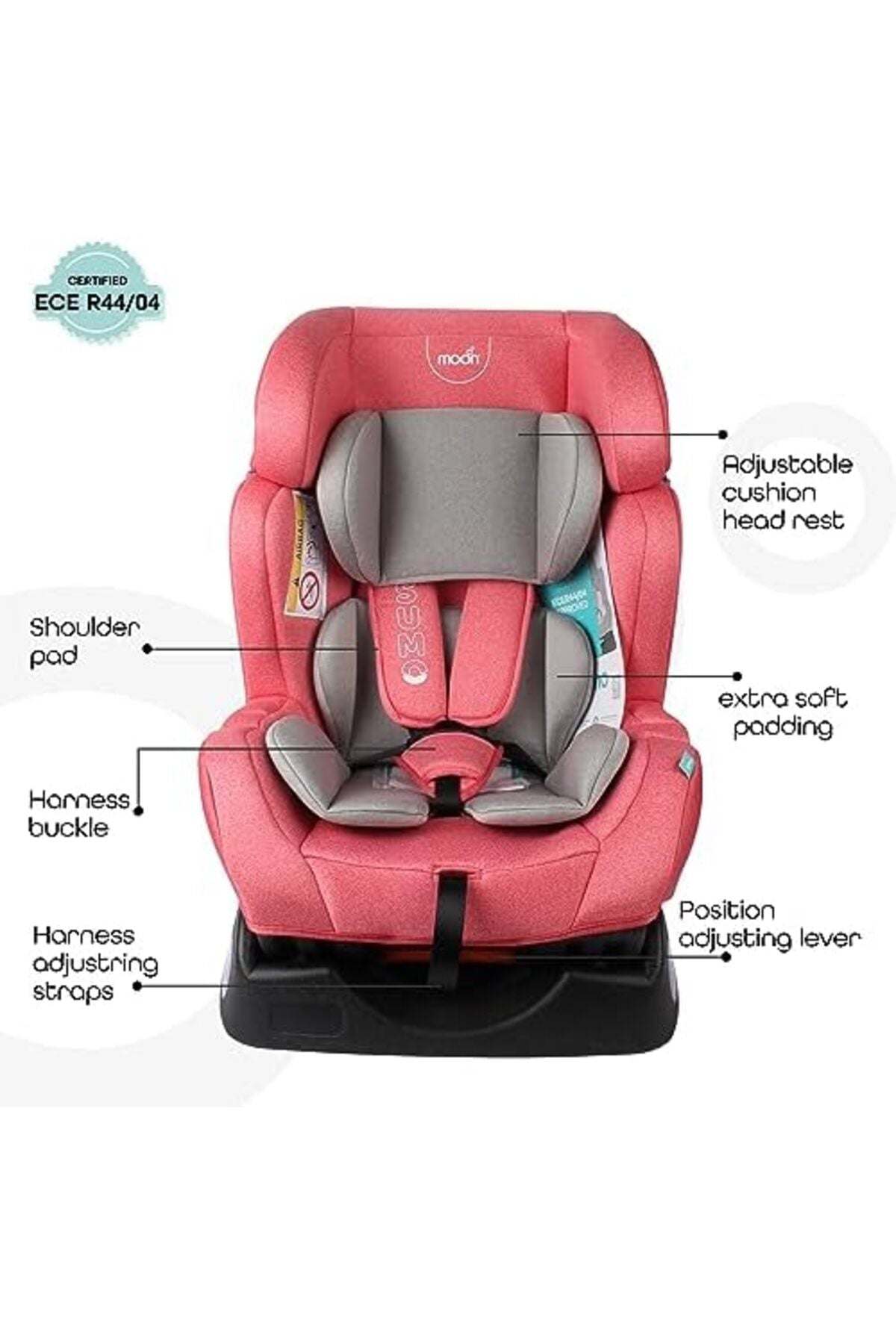 MOON Sumo Baby/Infant Car seat suitable from Birth to 6 Years-(Group (0,1,2) (0-25 Kg),Pink