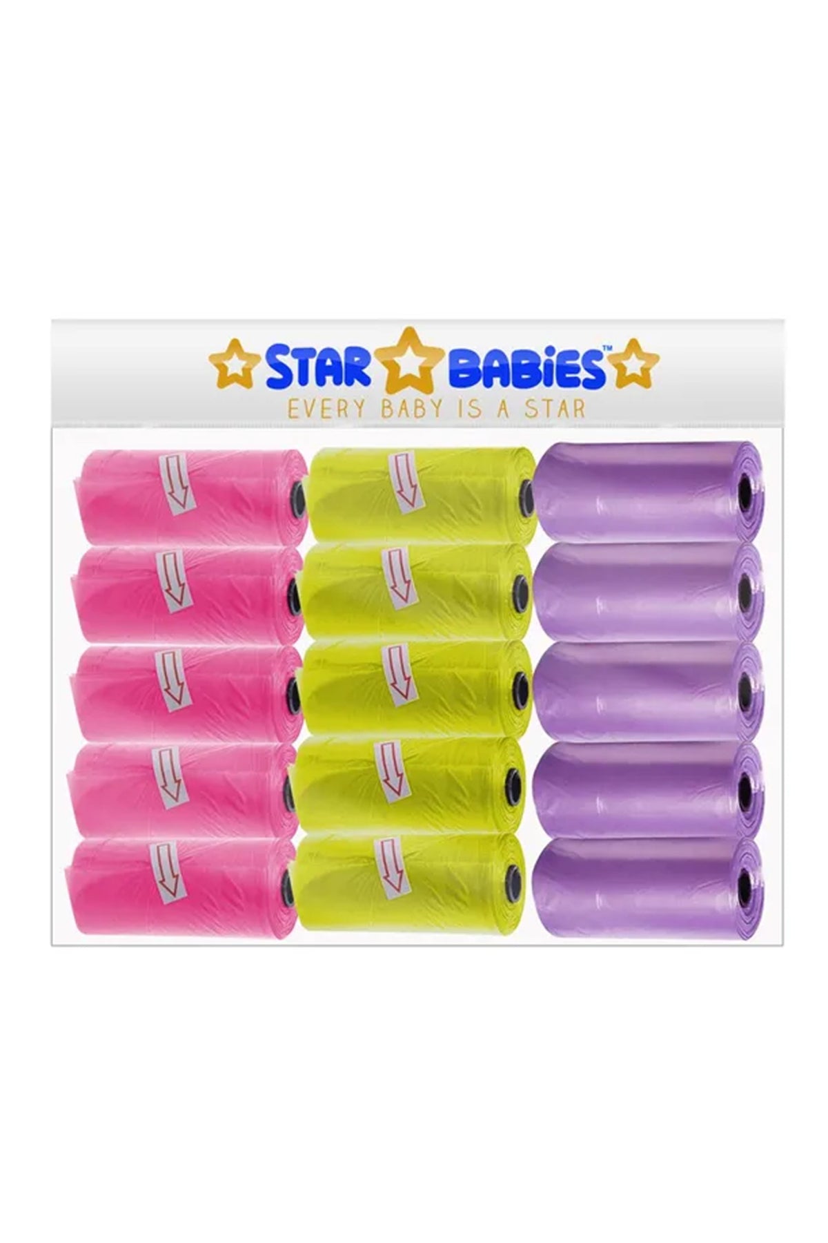 Star Babies - Scented Nappy Bag Pack of 15/225 Bags - Assorted