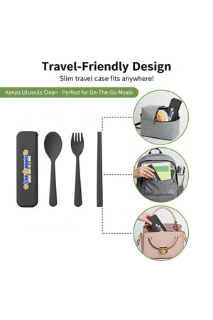 Star Babies -Organic  Spoon, Fork & Chopsticks Set - Black