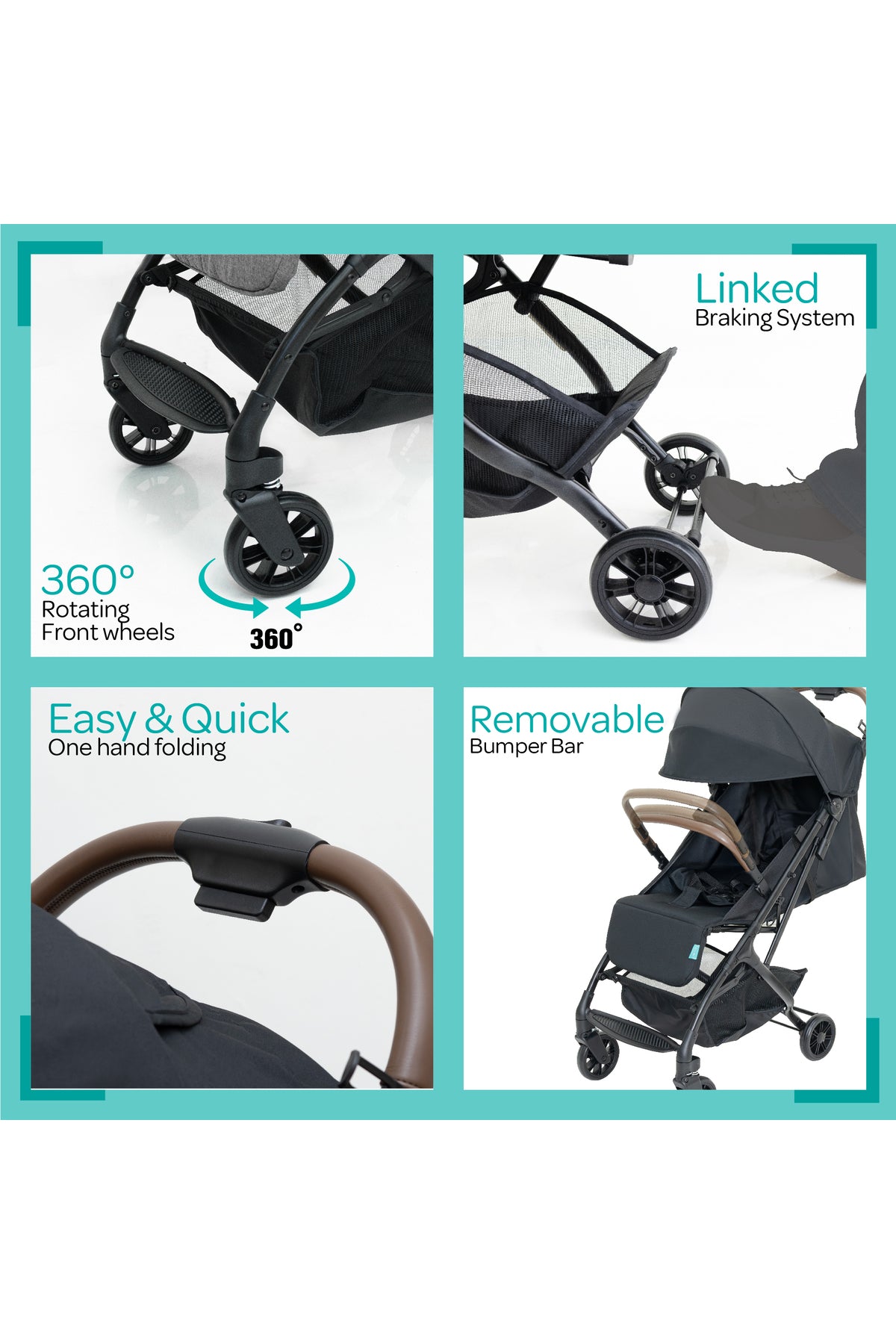 MOON Ritzi-Lite Baby Cabin Stroller -Black