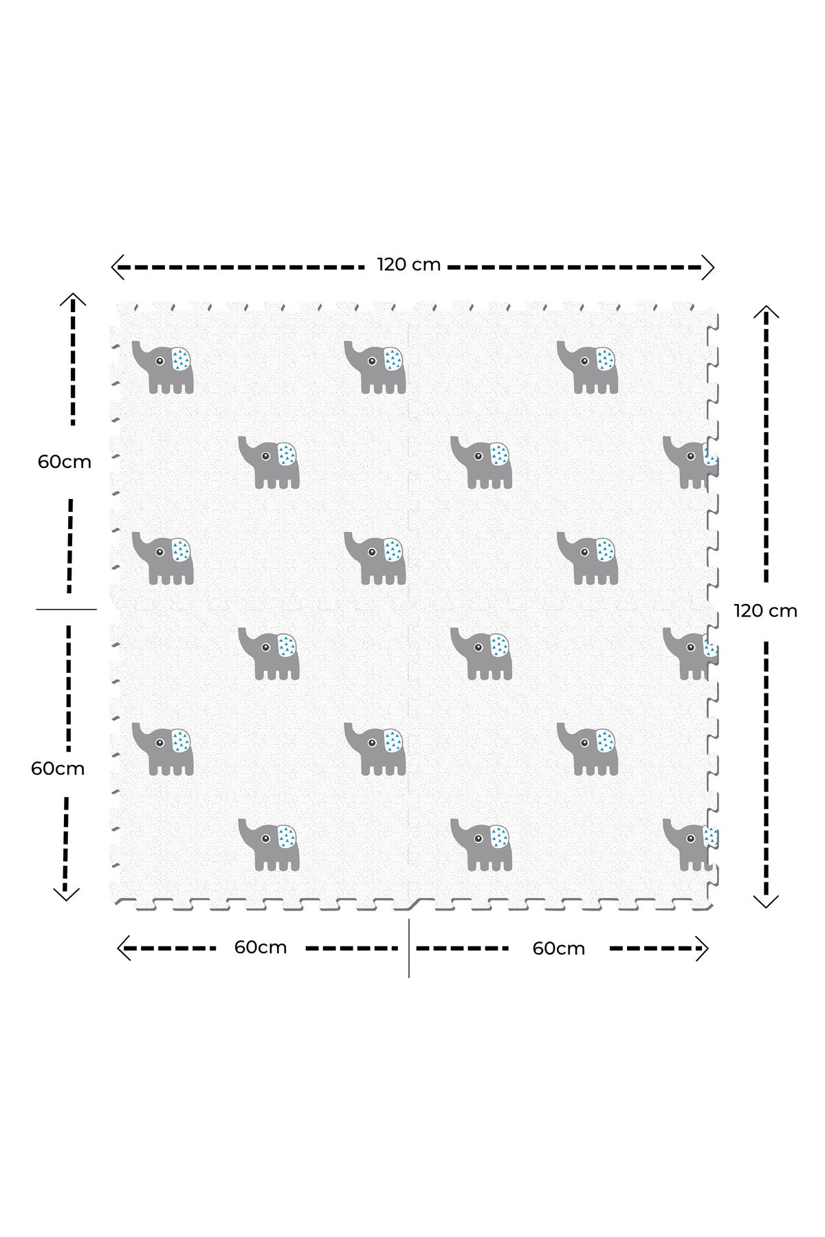 MOON Elephant Baby Puzzle Playmat | EVA Foam Floor Mat | Multicolour | 10 Months+