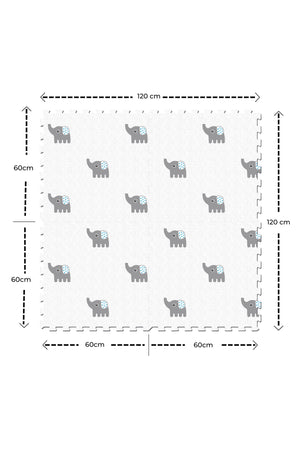 MOON Elephant Baby Puzzle Playmat | EVA Foam Floor Mat | Multicolour | 10 Months+