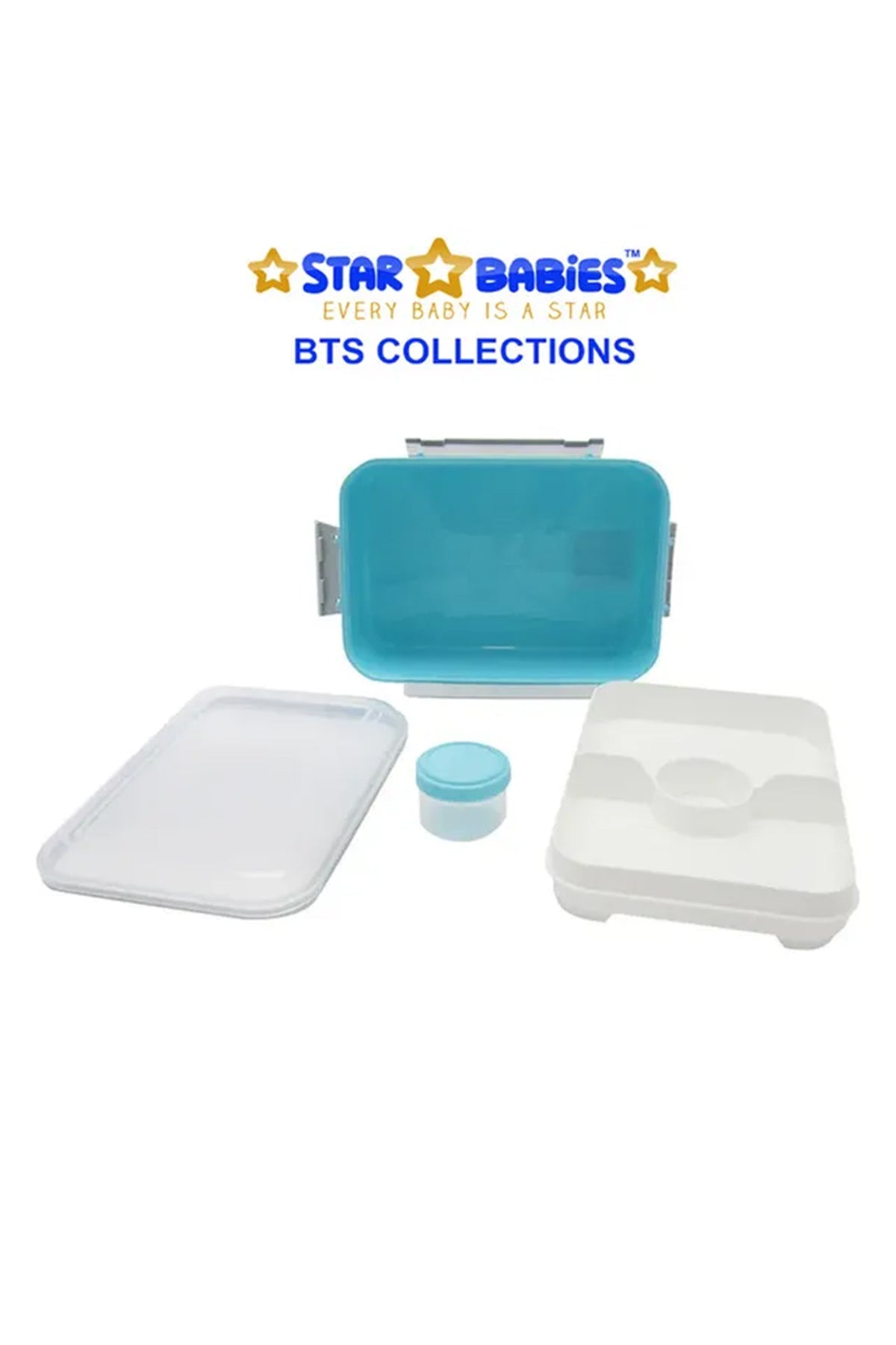 Star Babies - School Backpack With Eco Friendly - BPA Free Lunch Box, Stainless Steel Water Bottle 600ml - Blue