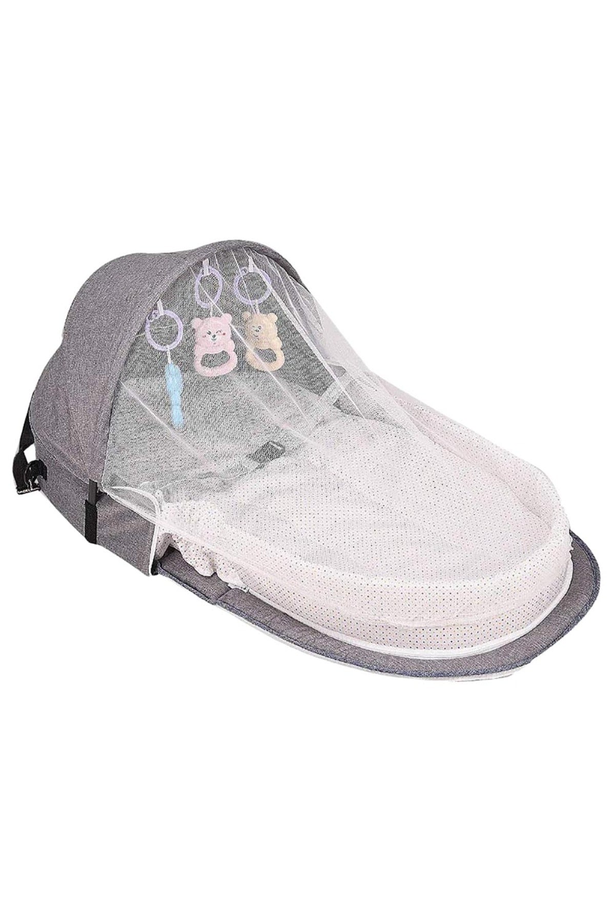 Star Babies - Multi-Function Baby Bed W/ Mosquito Net - Grey