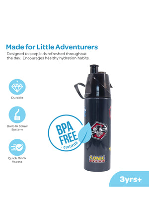 MOON Licensed Top Gun Water Bottle with Spray Mist | Cooling Spray | BPA-Free  Stainless Steel | Leak-Proof for School, Camping, Hiking, Outdoor Play | Boys Water Bottle |500ml