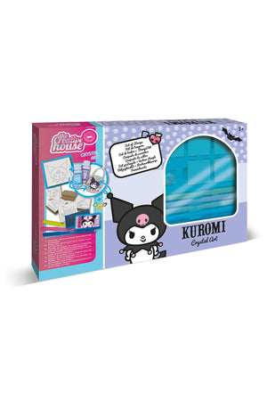 Multiprint Kuromi Crystal Art Set – Includes 2 Charms, 1 Mould Tray, 8 Markers, Ink Pad, 5 Stampers, Mixer Tube, Epoxy Resin Mix A&B, Glue & Stirrer – 100% Made in Italy