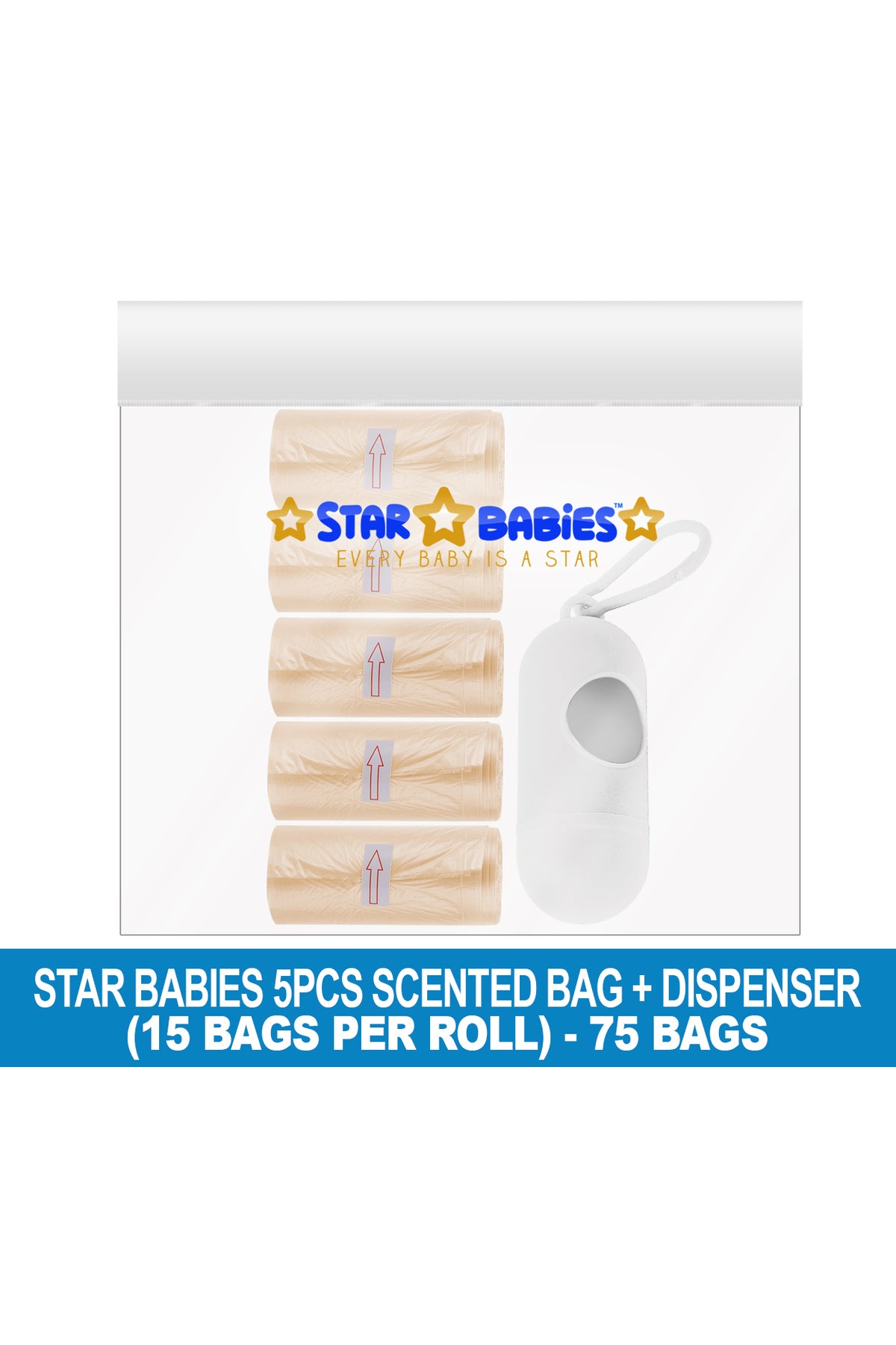 Star Babies - Scented Bag 75pcs w/Dispenser - Ivory