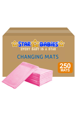 Star Babies - Disposable Changing mats (45x60cm) Large 250 pcs - Pink