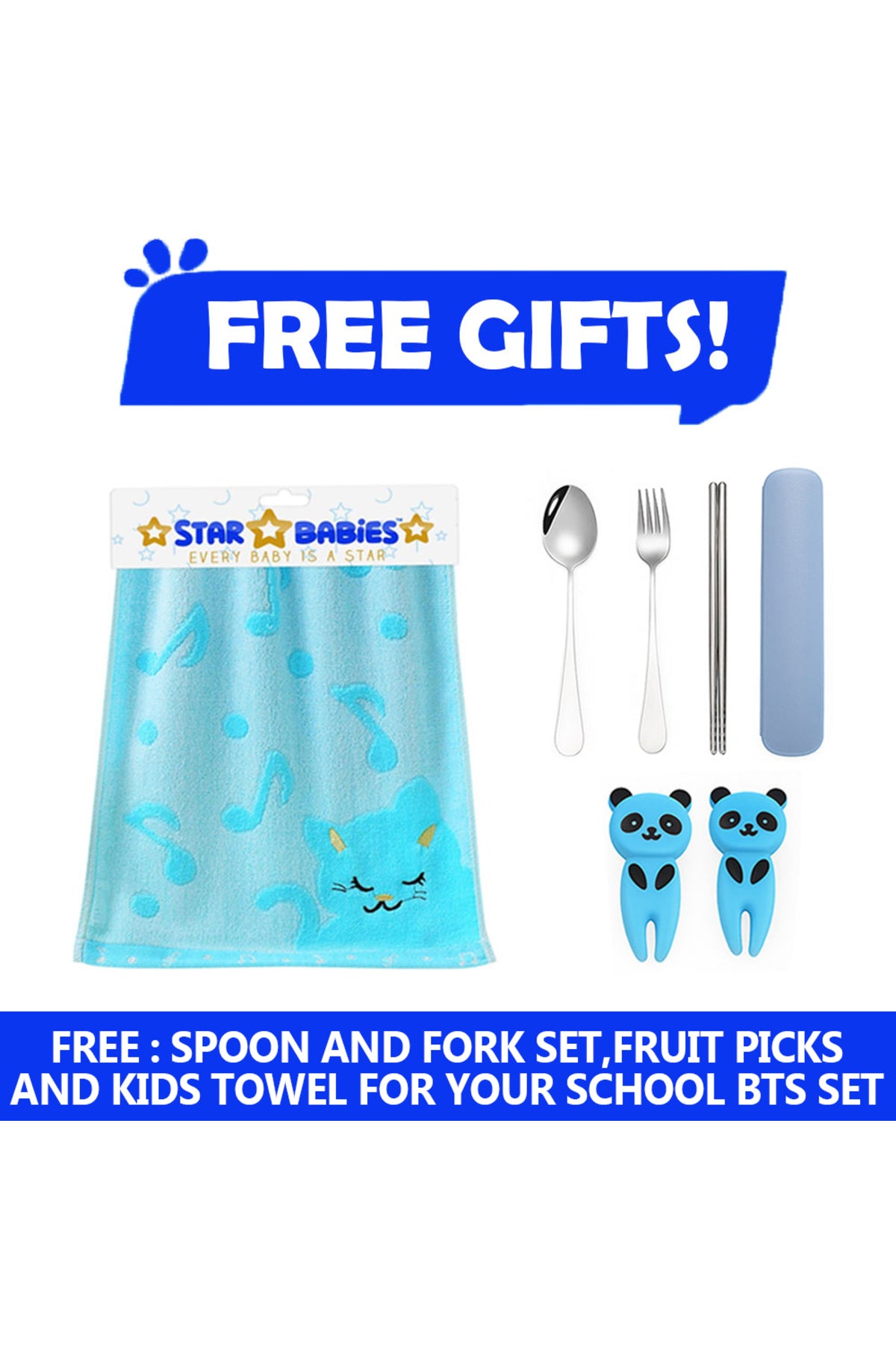 Star Babies Set of 4 – Brave Lion Theme 16" School Bag, 4-Compartment Lunch Box, Insulated Lunch Bag, 500ml Water Bottle