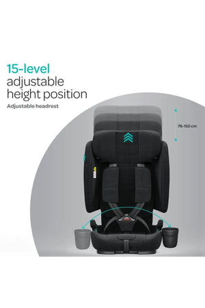 MOON Folda Max ECE R129 i-Size Foldable Car Seat with ISOFIX & Top Tether - Black