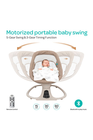 MOON  Koze Baby Swing, Holds upto 9kg. Gentle Swaying Motion-Beige